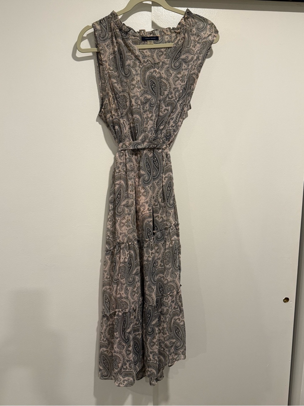 Tommy Hilfiger‎ Sleeveless Paisley Maxi Dress in Pale Pink & Gray size 14